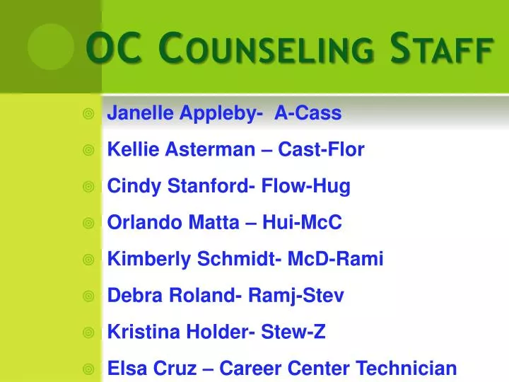oc counseling staff