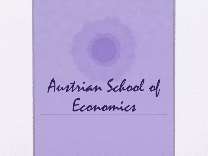 austrian school of economics