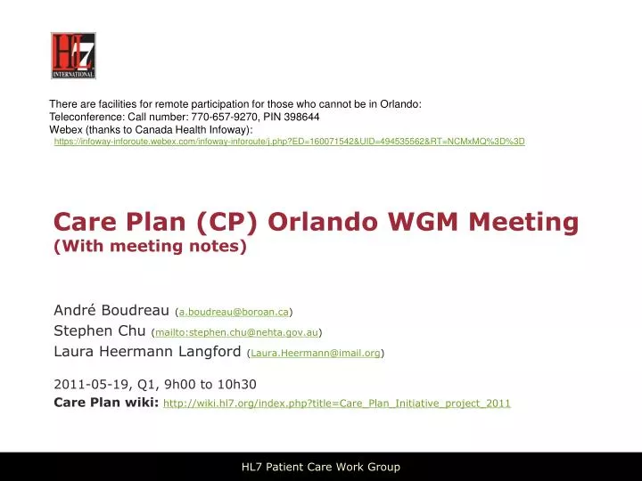 care plan cp orlando wgm meeting with meeting notes