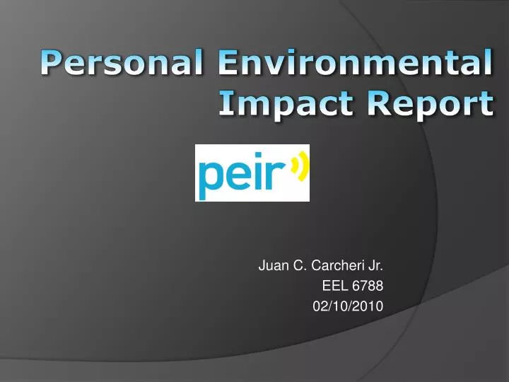 personal environmental impact report