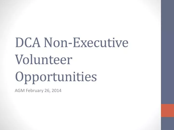 dca non executive volunteer opportunities