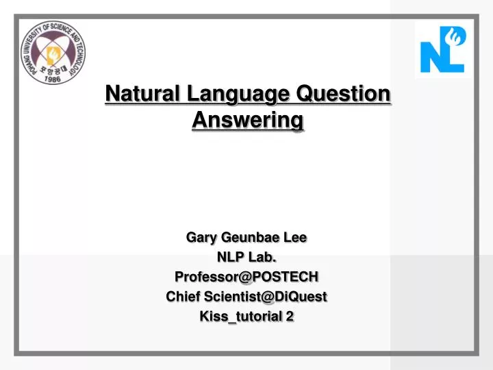 natural language question answering