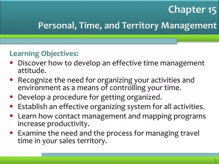 personal time and territory management