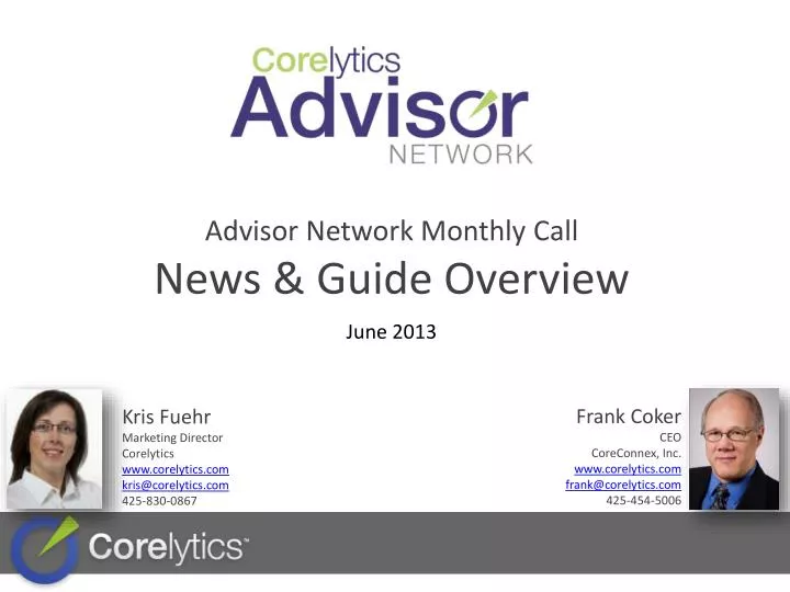 advisor network monthly call news guide overview