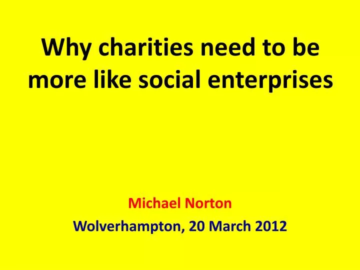 why charities need to be more like social enterprises
