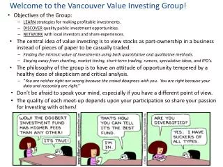 Welcome to the Vancouver Value Investing Group!