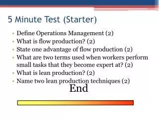 5 Minute Test (Starter)