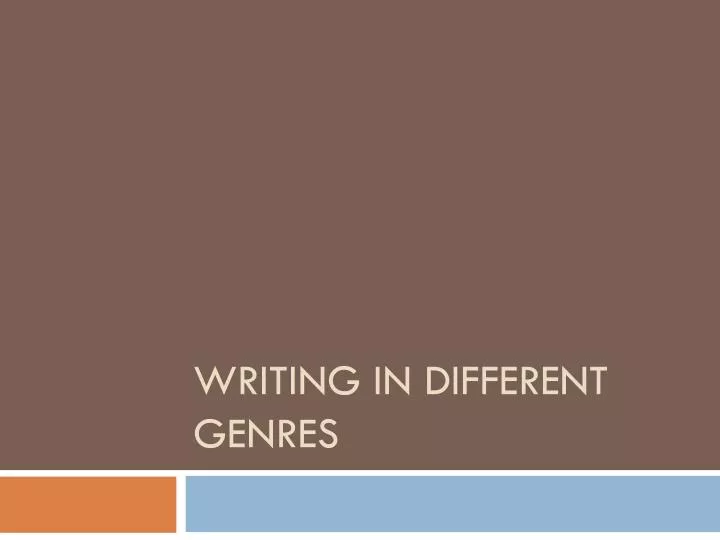 writing in different genres