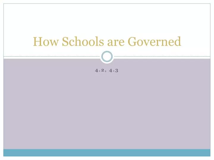 how schools are governed