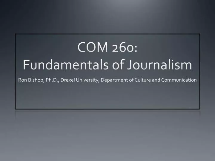 com 260 fundamentals of journalism