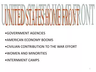 UNITED STATES HOME FRONT