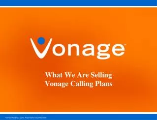 What We Are Selling Vonage Calling Plans