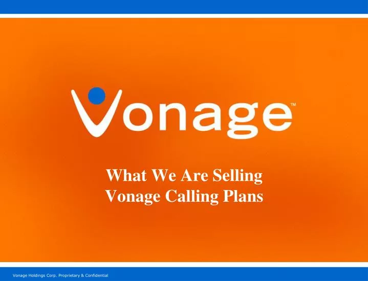 what we are selling vonage calling plans