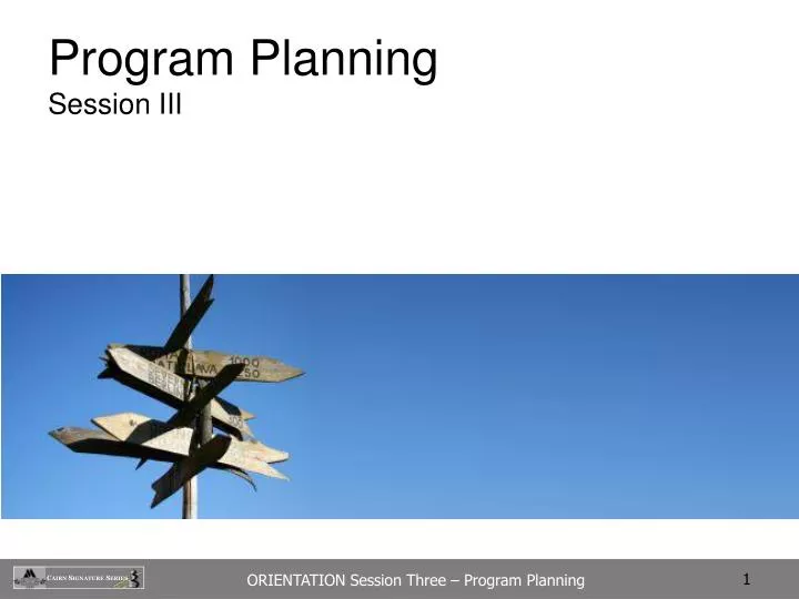 program planning session iii