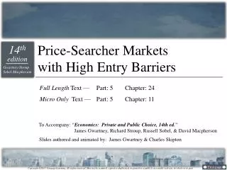 Price-Searcher Markets with High Entry Barriers