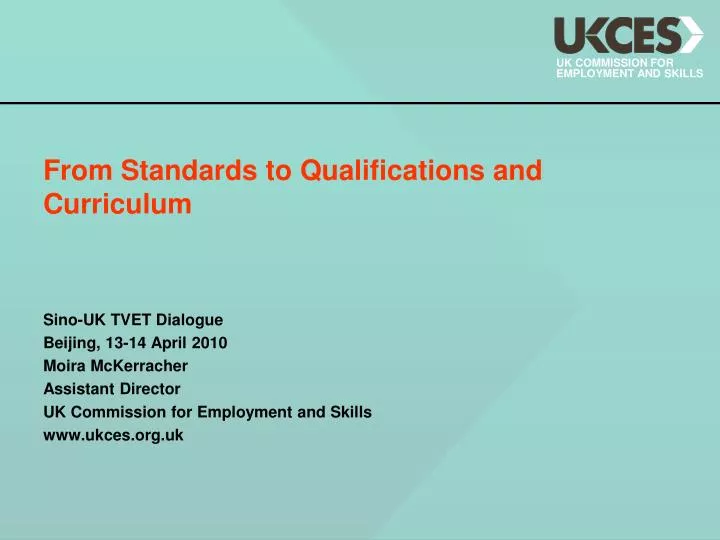 from standards to qualifications and curriculum