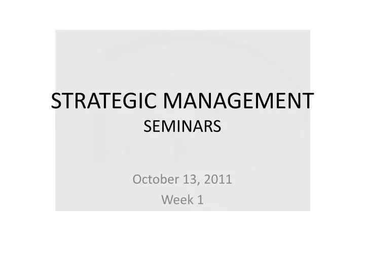 strategic management seminars