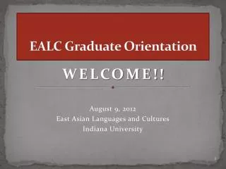 EALC Graduate Orientation
