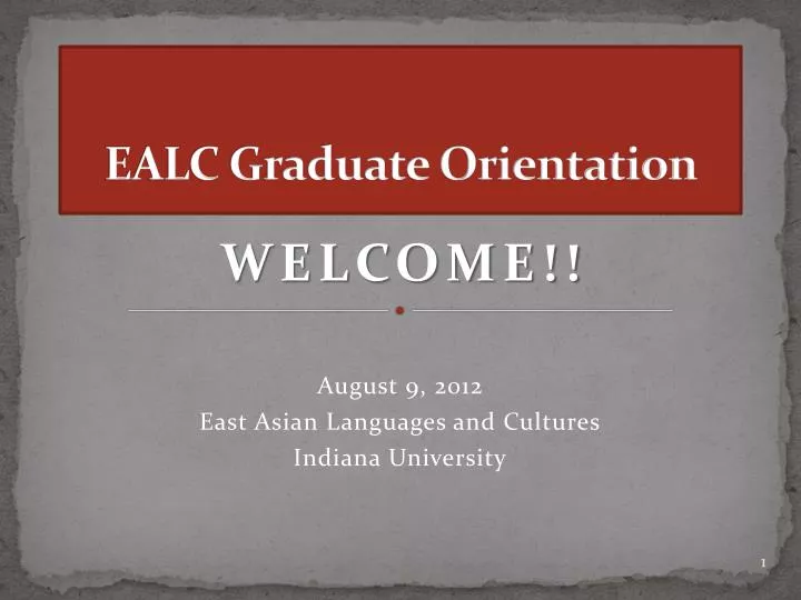 ealc graduate orientation