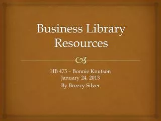 Business Library Resources