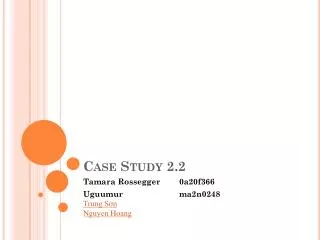 Case Study 2.2