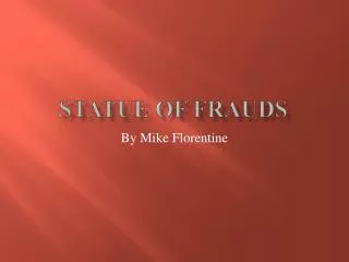 Statue Of Frauds