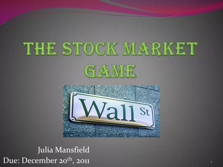 the stock market game