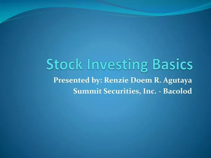 stock investing basics