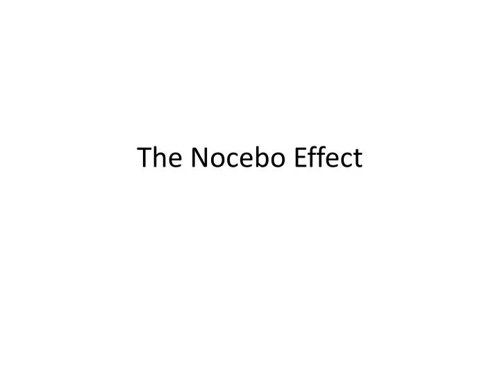 the nocebo effect