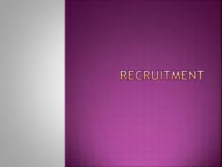 RECRUITMENT