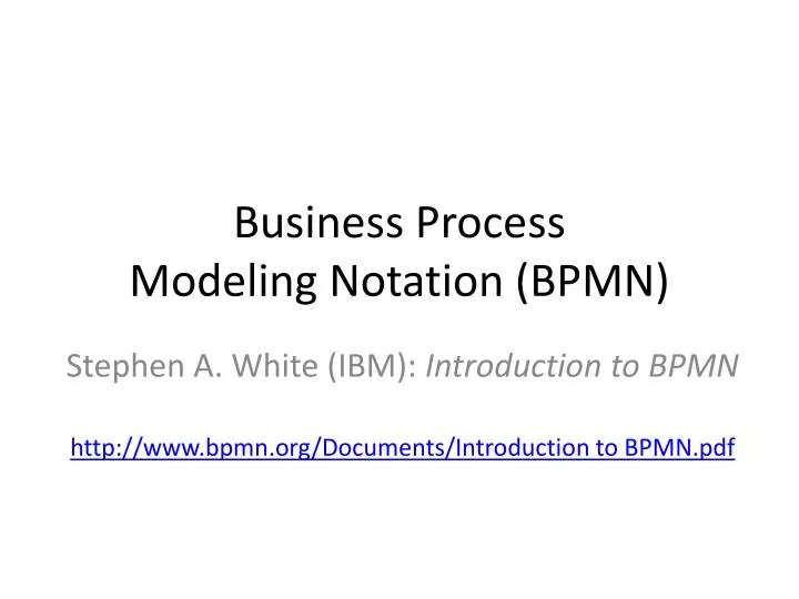 business process modeling notation bpmn