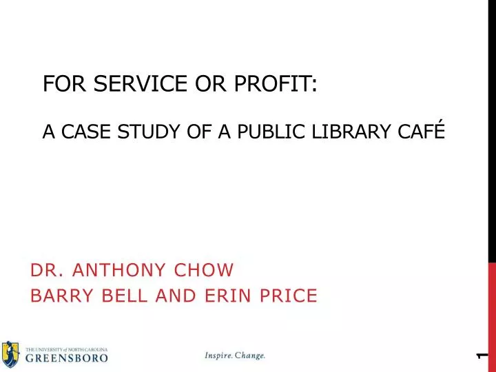 for service or profit a case study of a public library caf