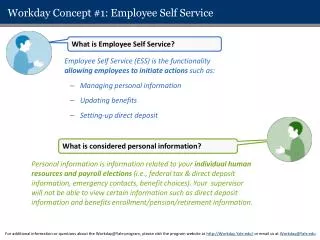 Workday Concept #1: Employee Self Service