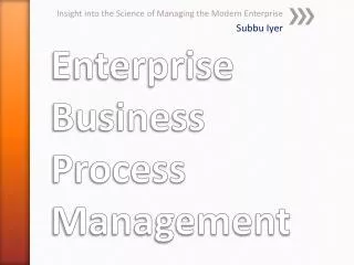 Enterprise Business Process Management