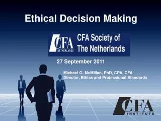 Ethical Decision Making 27 September 2011