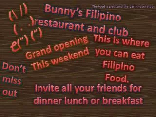 Bunny’s Filipino restaurant and club