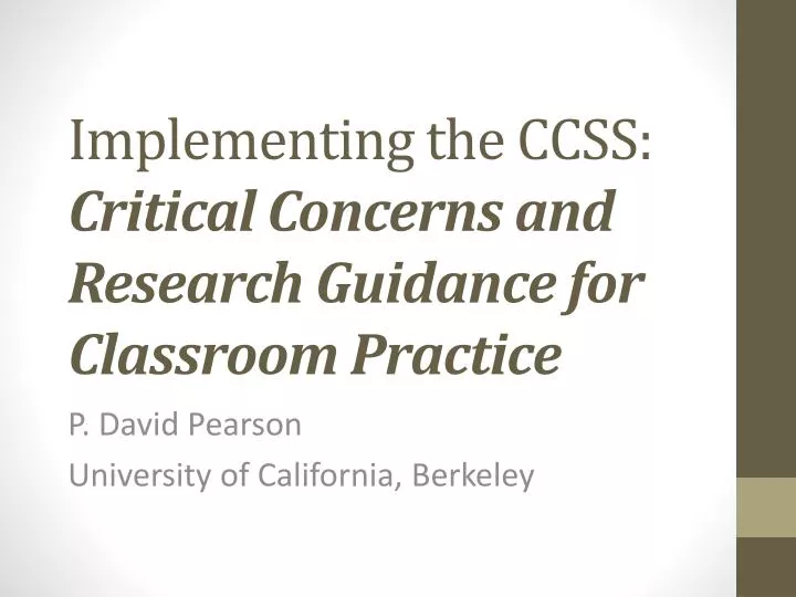 implementing the ccss critical concerns and research guidance for classroom practice