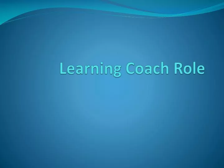 learning coach role