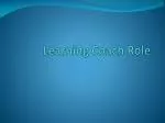 Learning Coach Role