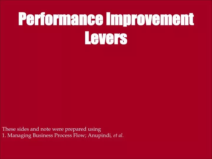 performance improvement levers