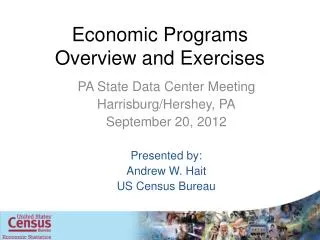 Economic Programs Overview and Exercises