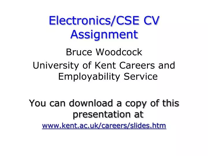 electronics cse cv assignment