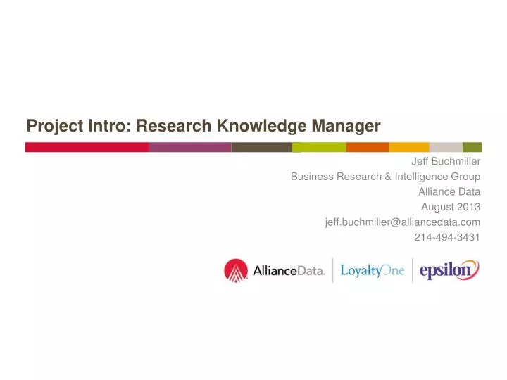 project intro research knowledge manager