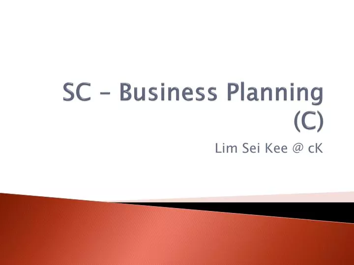 sc business planning c