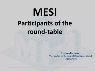 MESI Participants of the round-table