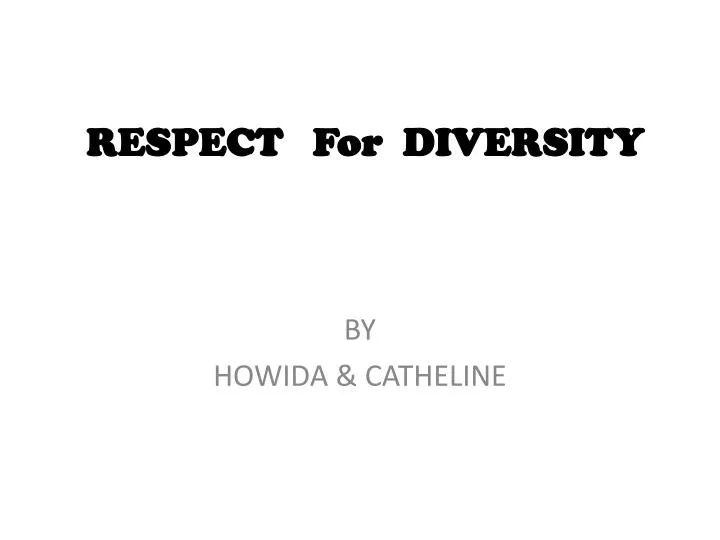respect for diversity