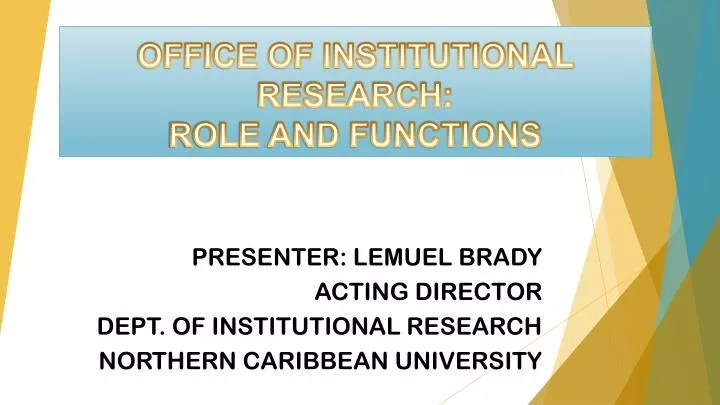 office of institutional research role and functions