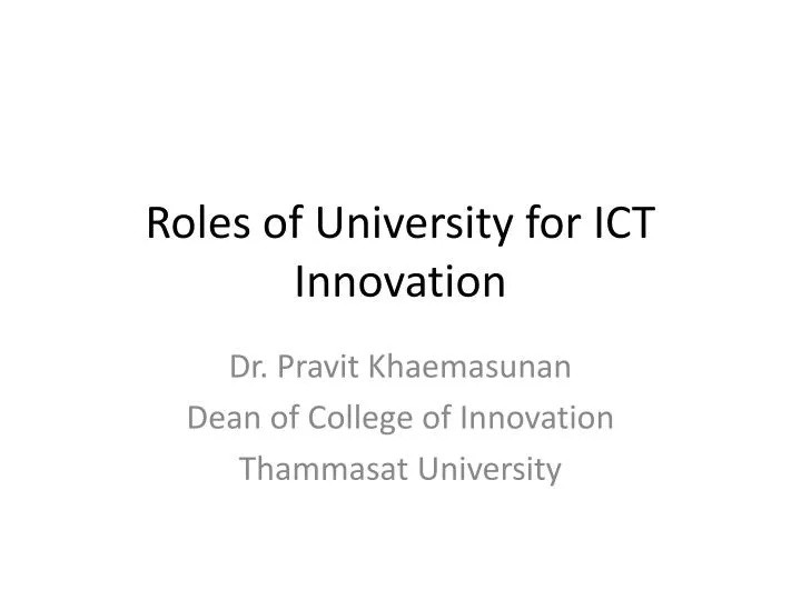 roles of university for ict innovation