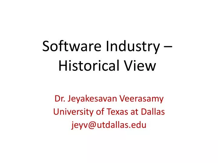 software industry historical view