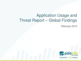 Application Usage and Threat Report – Global Findings